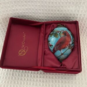 Ne’Qwa Art Cardinal Holly With Flowers Ornament Susan Winglet Artist #7000575